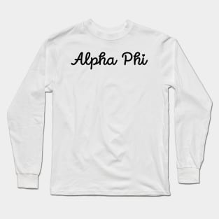 A P H I Black Cursive Long Sleeve T-Shirt